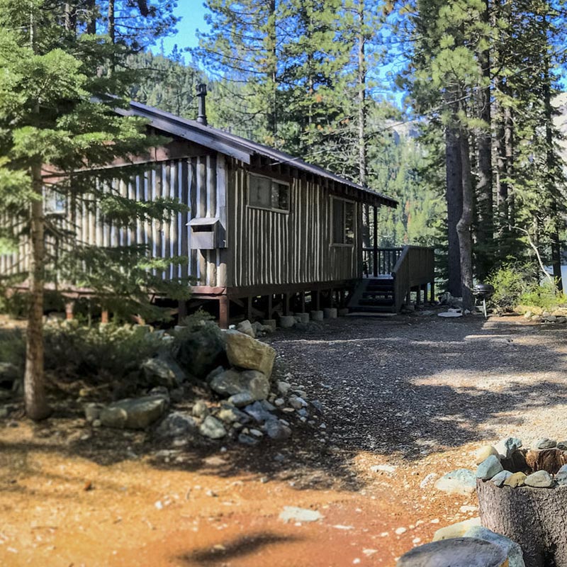 Sardine Lake Resort — rustic forest cabin nestled among Sierra pines, Gold Lake CA