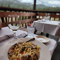 Cuccia's Restaurant — house-made pasta dish served on the mountain-view deck